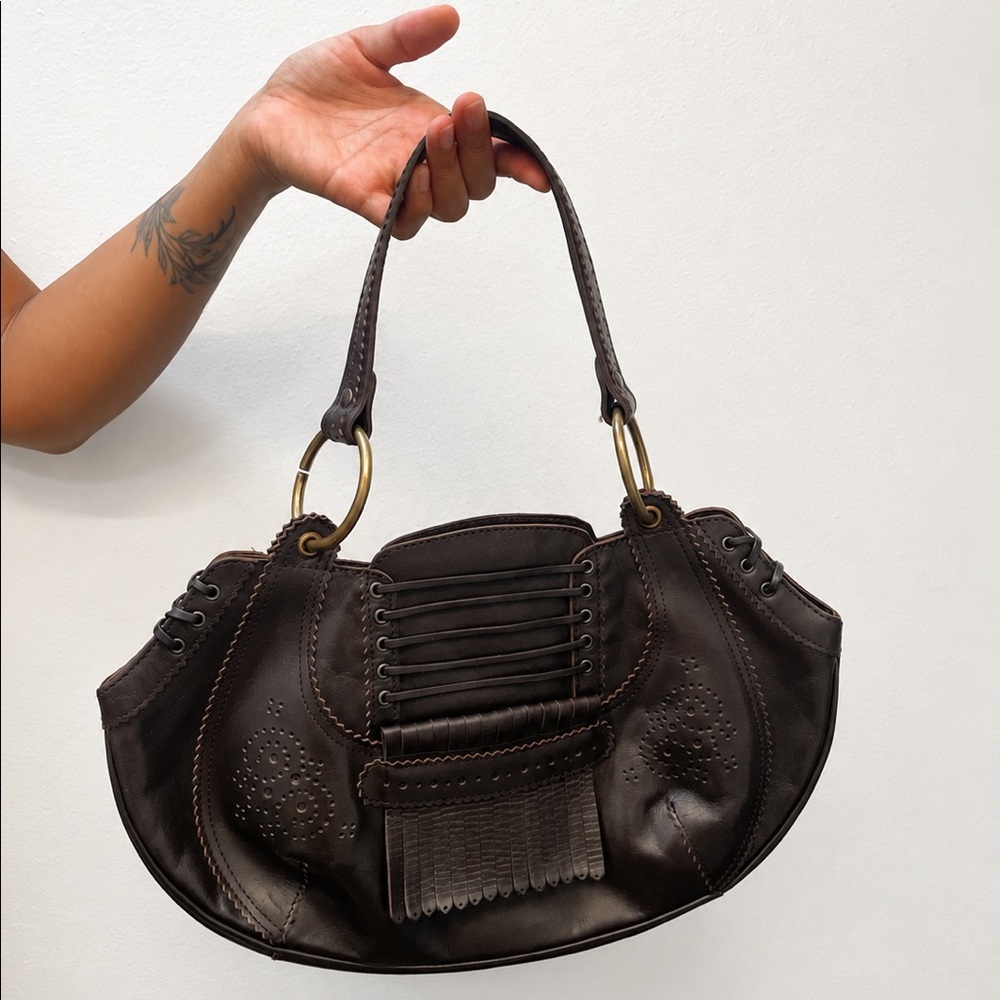Vintage Jamin Puech Paris Brown Leather Bag